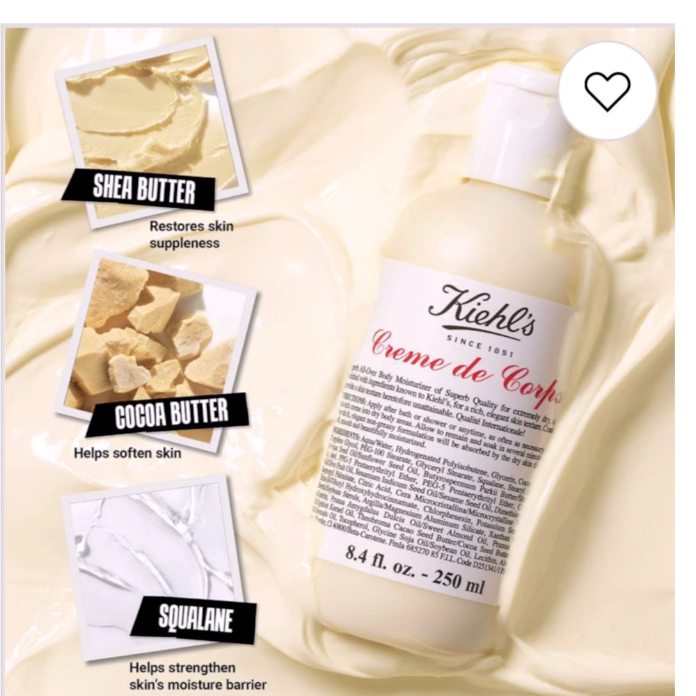 Kiehl's Creme de Corps with Cream and White Accents